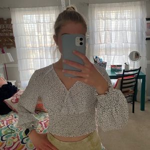 Black and White dot blouse